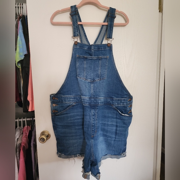 Ava & Viv Denim Shorts Overall 16W Plus - Picture 1 of 6